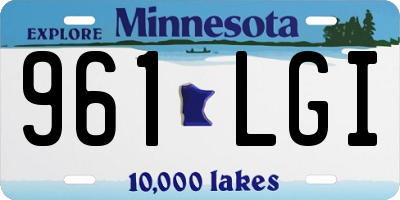 MN license plate 961LGI