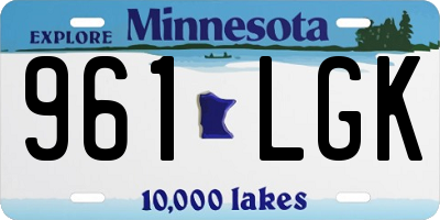 MN license plate 961LGK