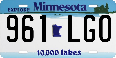 MN license plate 961LGO