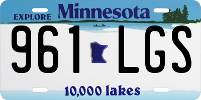 MN license plate 961LGS