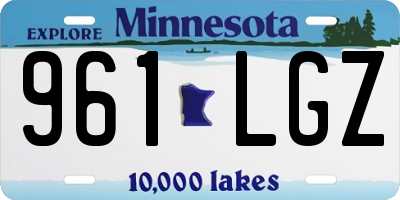 MN license plate 961LGZ