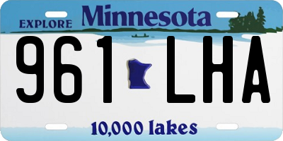 MN license plate 961LHA