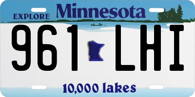 MN license plate 961LHI