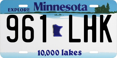 MN license plate 961LHK