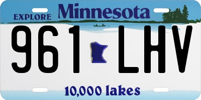 MN license plate 961LHV
