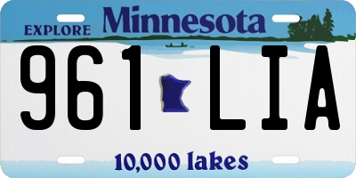 MN license plate 961LIA