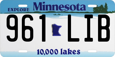MN license plate 961LIB