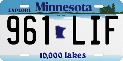 MN license plate 961LIF