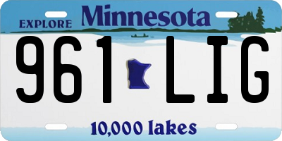 MN license plate 961LIG