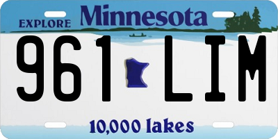MN license plate 961LIM