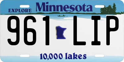 MN license plate 961LIP