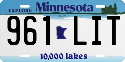 MN license plate 961LIT