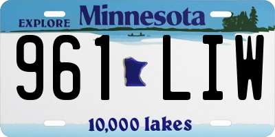 MN license plate 961LIW