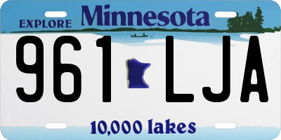 MN license plate 961LJA