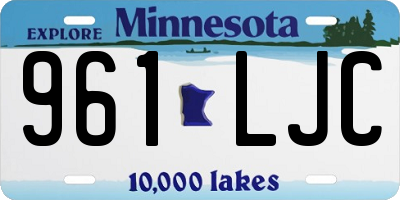 MN license plate 961LJC