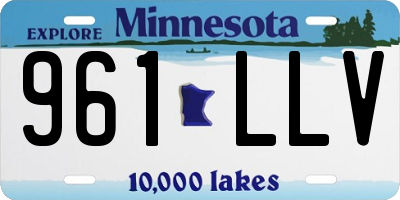 MN license plate 961LLV