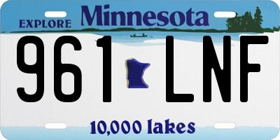 MN license plate 961LNF