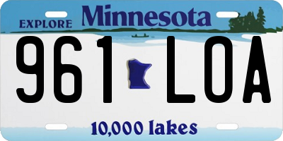 MN license plate 961LOA