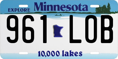 MN license plate 961LOB