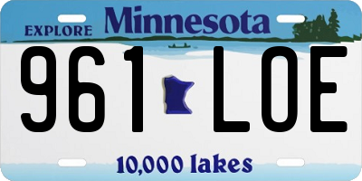 MN license plate 961LOE