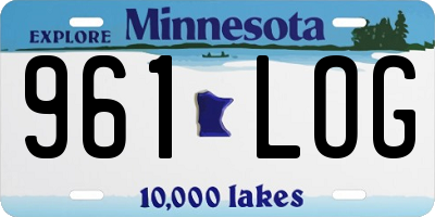 MN license plate 961LOG