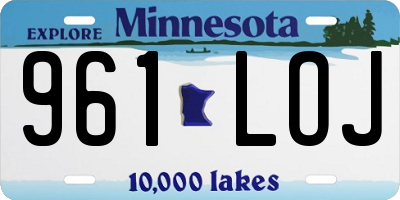 MN license plate 961LOJ