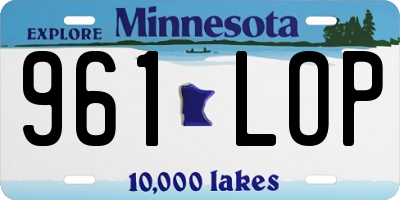 MN license plate 961LOP
