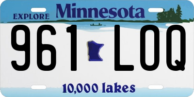 MN license plate 961LOQ