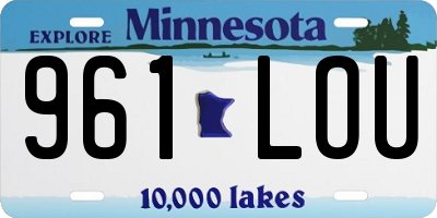 MN license plate 961LOU
