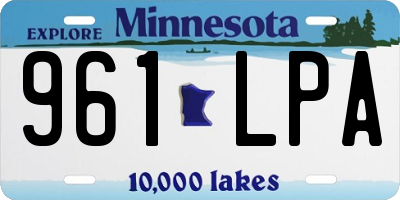 MN license plate 961LPA