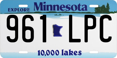 MN license plate 961LPC