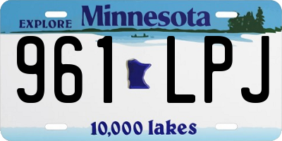 MN license plate 961LPJ