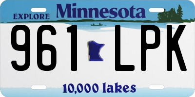 MN license plate 961LPK