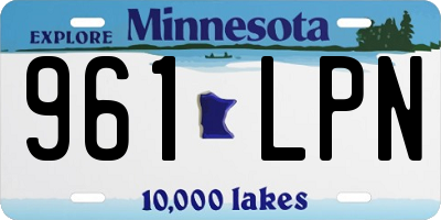 MN license plate 961LPN