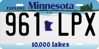 MN license plate 961LPX