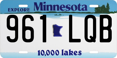 MN license plate 961LQB