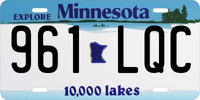 MN license plate 961LQC