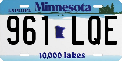 MN license plate 961LQE