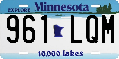 MN license plate 961LQM