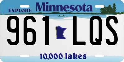 MN license plate 961LQS