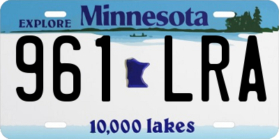 MN license plate 961LRA