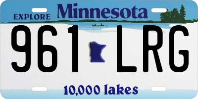 MN license plate 961LRG