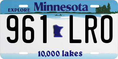 MN license plate 961LRO