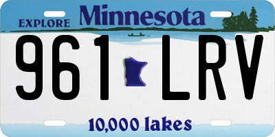 MN license plate 961LRV