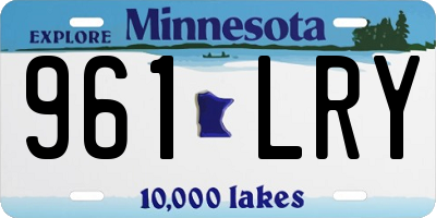 MN license plate 961LRY