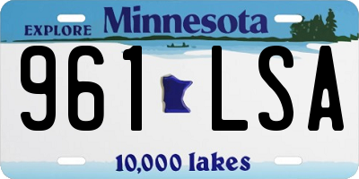 MN license plate 961LSA