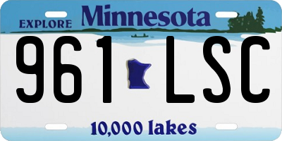 MN license plate 961LSC