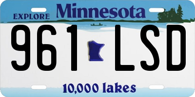 MN license plate 961LSD