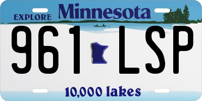 MN license plate 961LSP
