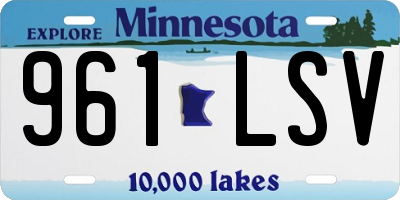 MN license plate 961LSV